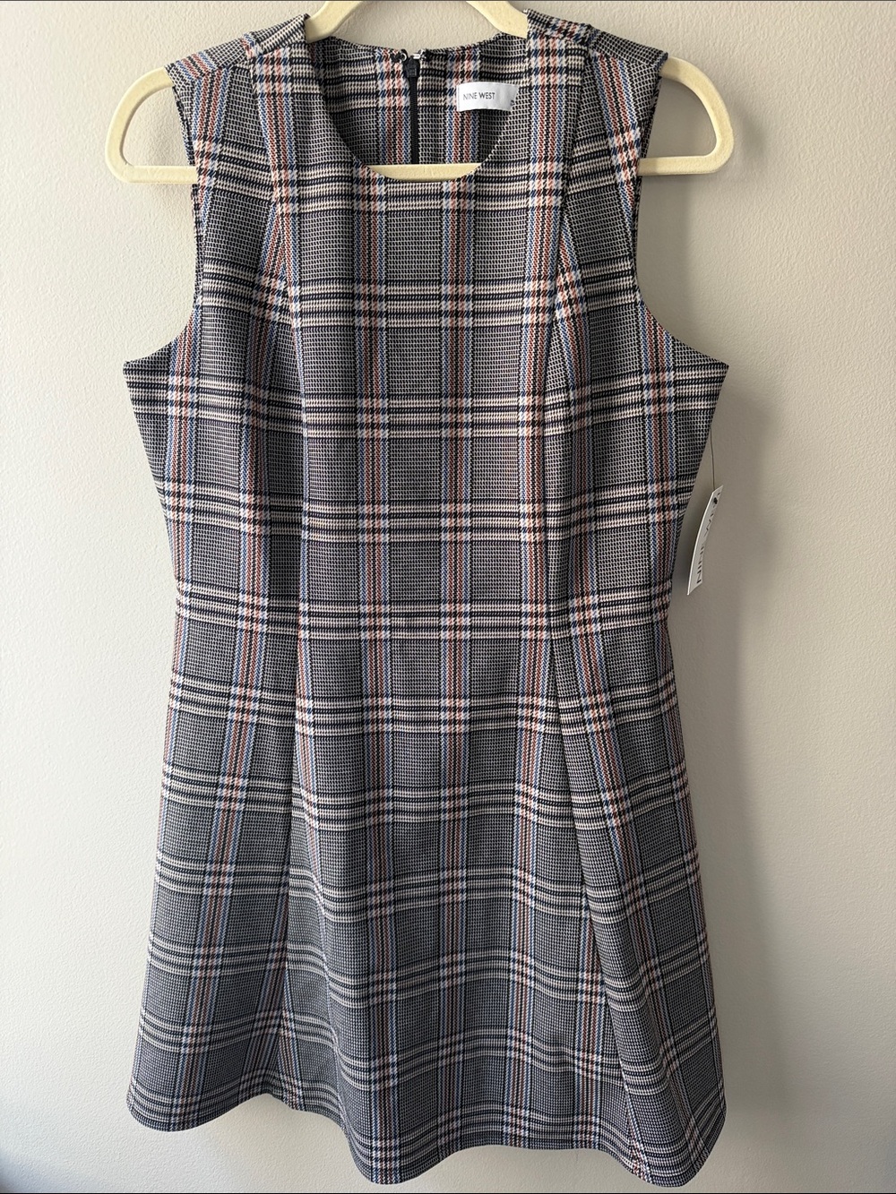 Nine West Plaid Sleeveless A-Line Dress